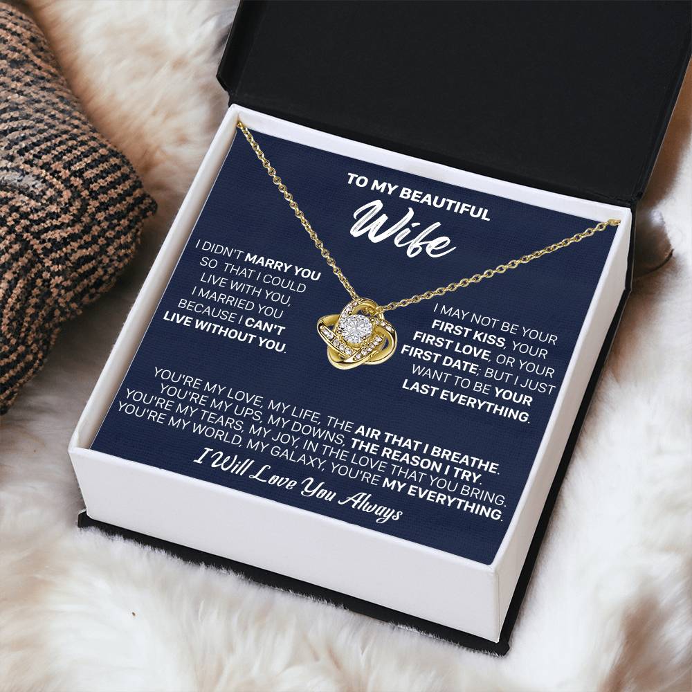 Gift For Wife - Lux Marry I Breath Love Knot Necklace Love Knot Necklace