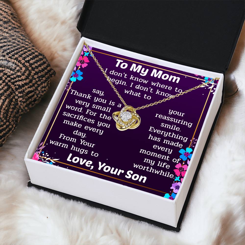 Necklace Gift For Mom From Son Love Knot Necklace