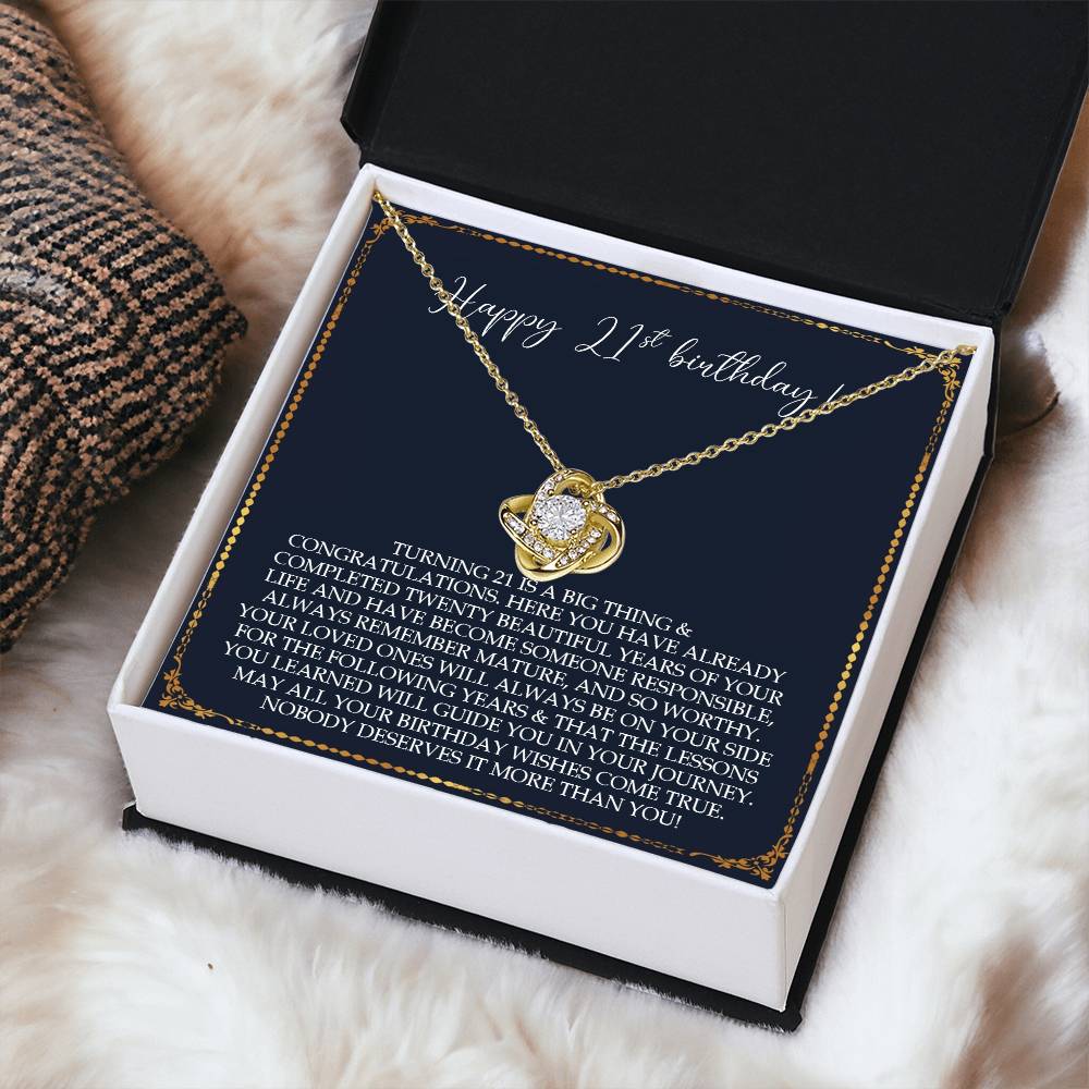 21St Birthday Gift For Her Birthday Gift Jewelry Gift For Her 21St Birthday Gift For Daughter For Friend Love Knot Necklace