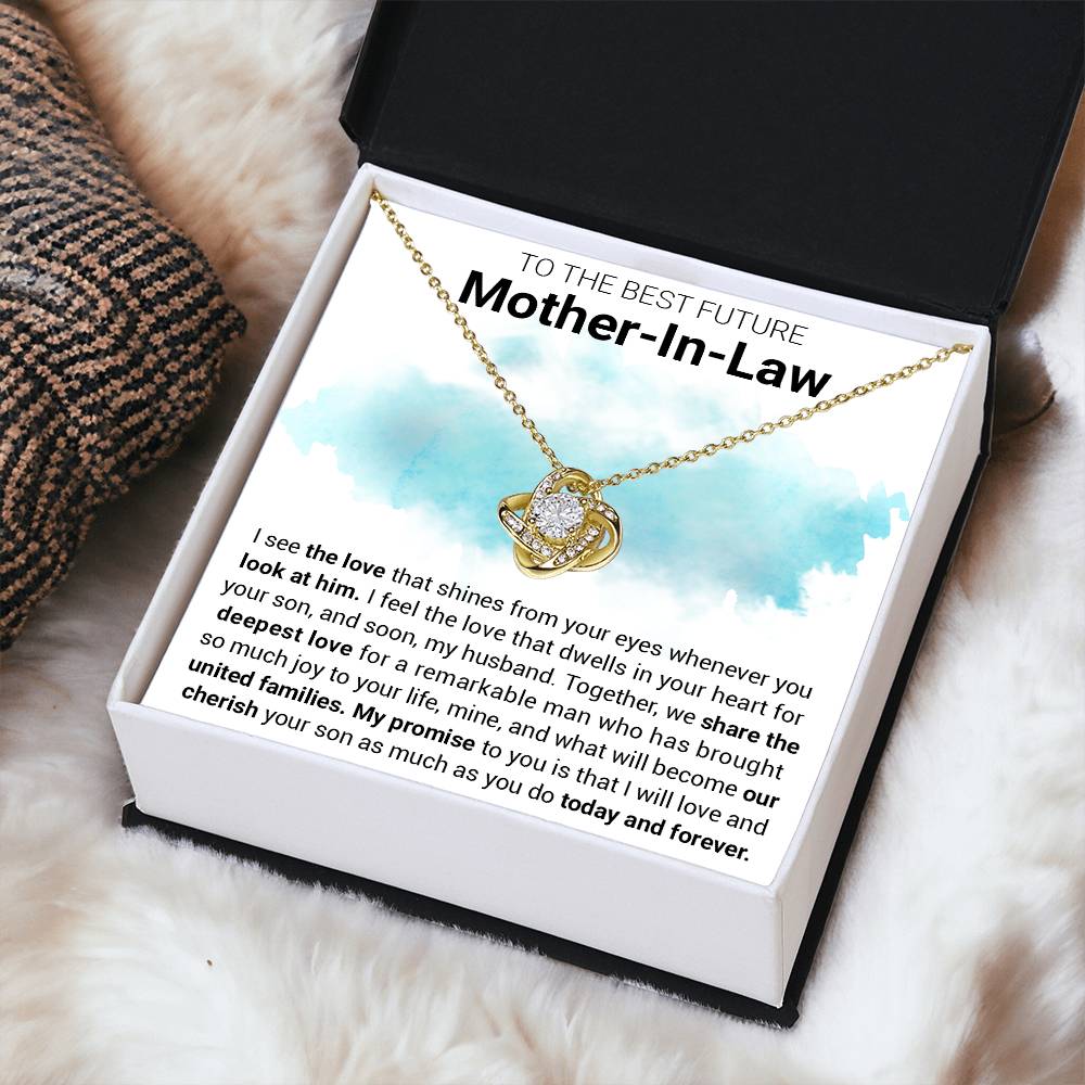 Gift For Future Mother-In-Law Shines From Love Knot Necklace Love Knot Necklace