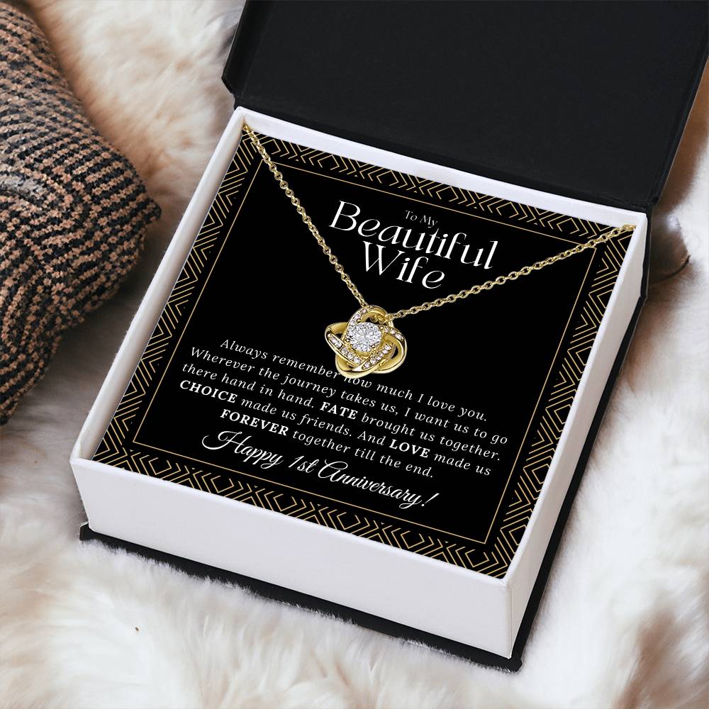 1 Year Anniversary Gift For Wife 1 Year Anniversary Gifts 1 Year Wedding Anniversary Gift Ideas 1St Wedding Anniversary Gift For Her Love Knot Necklace
