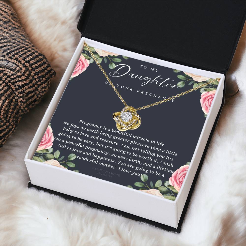 Pregnancy Gift For Daughter Baby Shower Gift Mom To Be Gift Pregnant Daughter Gift From Mom New Mom Expecting Mom Gift Expe Love Knot Necklace
