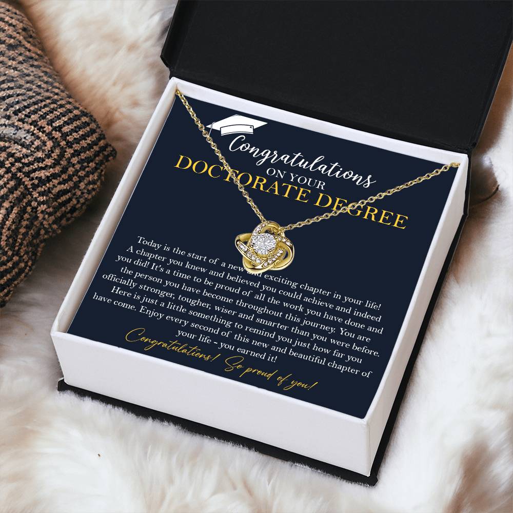 Doctorate Degree Graduation Gift Necklace Graduating Class Of 2022 Doctoral Degree Graduation Gift F Love Knot Necklace