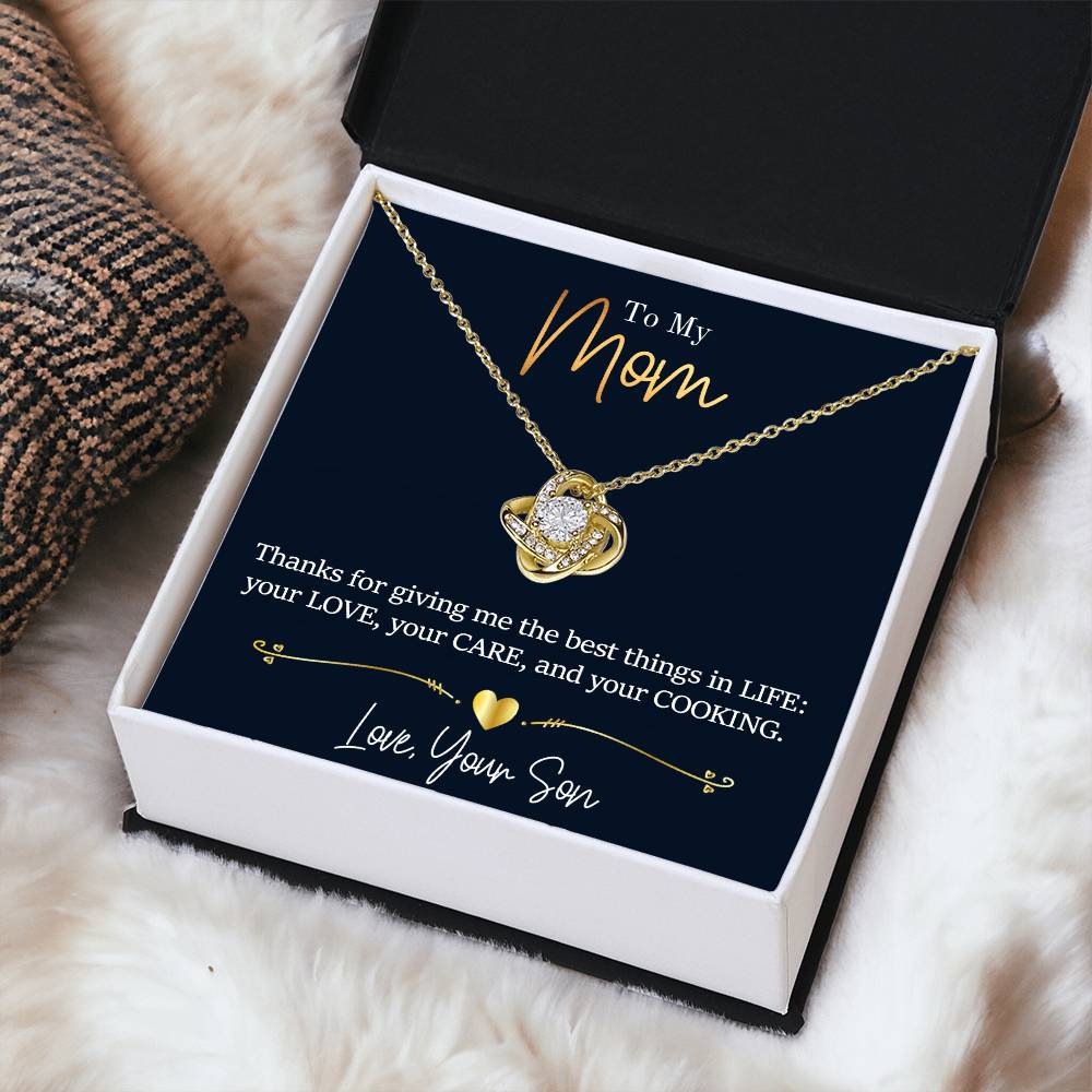 Mom - Thanks For Giving Me Love Knot Necklace
