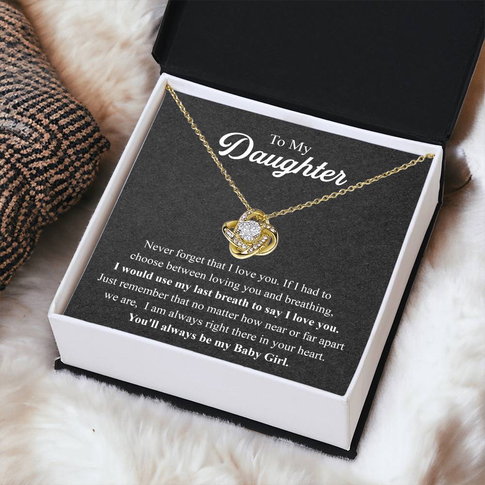 To My Daughter Necklace Gift From Mom Mothers Day Gift For Daughter From Mother Sentimental Jewelry Gifts For Daughter From Mom 1 Love Knot Necklace