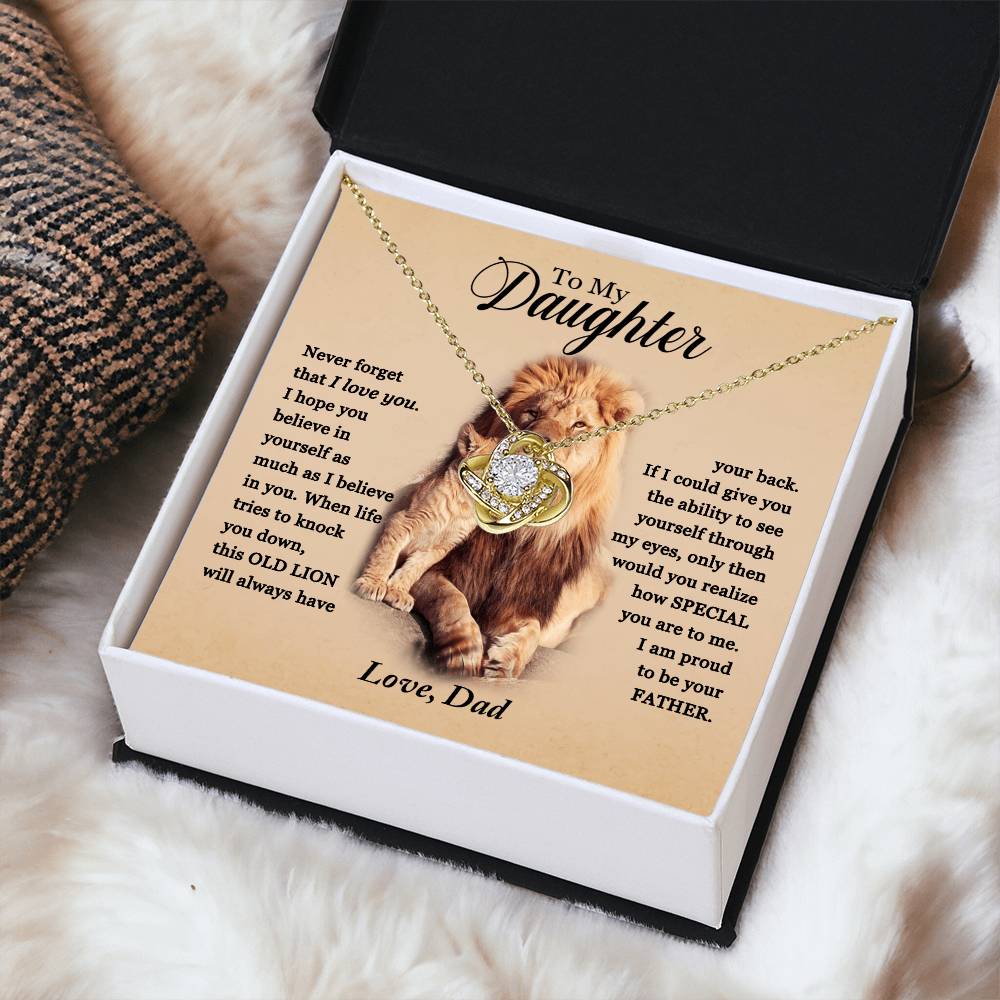 To My Daughter - Proud Of You - Necklace 1 Love Knot Necklace