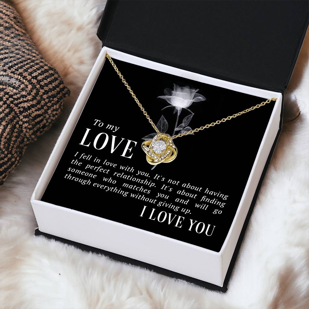 To My Love Necklace Gift To Wife Gift To Girlfriend Gift To Lover Anniversary Gift To Wife Birthday Gift To Wife Birthday Gift T Love Knot Necklace