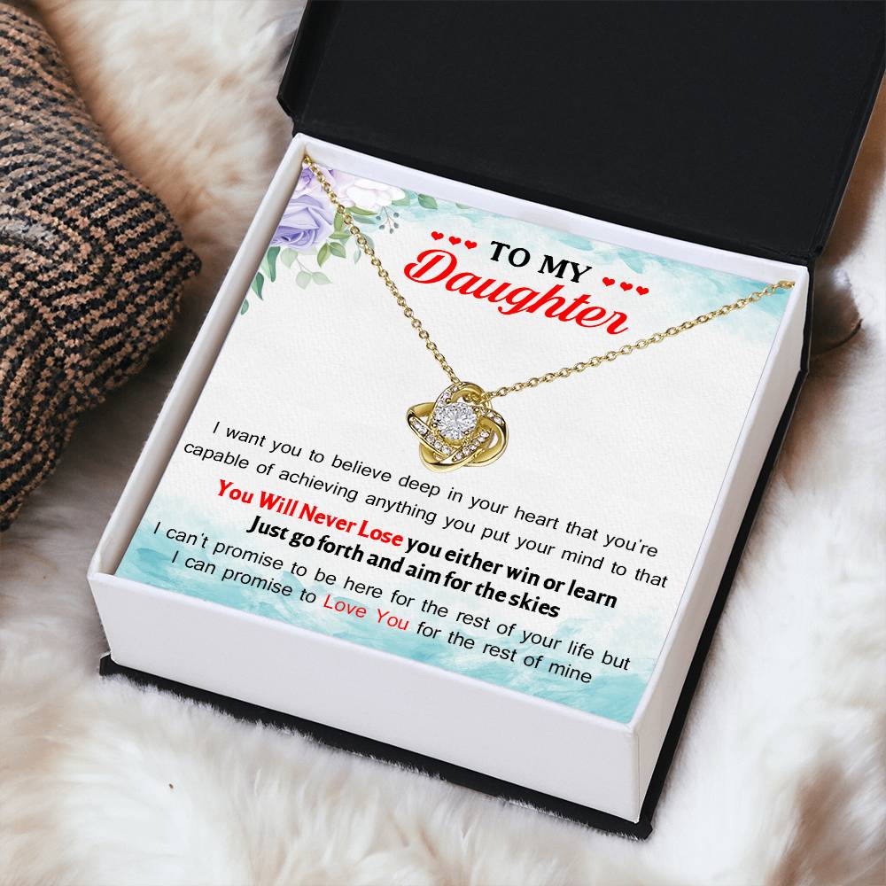 To My Daughter I Can Promise To Love You For The Rest Of Mine Love Knot Necklace