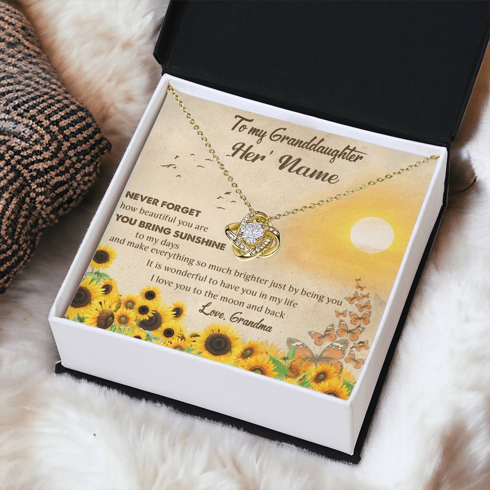 Customize Gift To My Granddaughter Granddaughter Necklace From Grandma Granddaughter Birthday Gift Love Knot Necklace