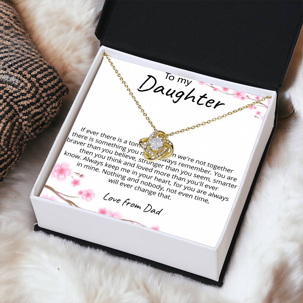 To My Daughter - Love Knot Necklace