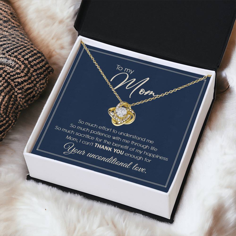 Gift For Mom From Daughter Or Son To My Mom Necklace Mom Birthday Thank You Gift For Mom Mother's Day Gift Love Knot Necklace