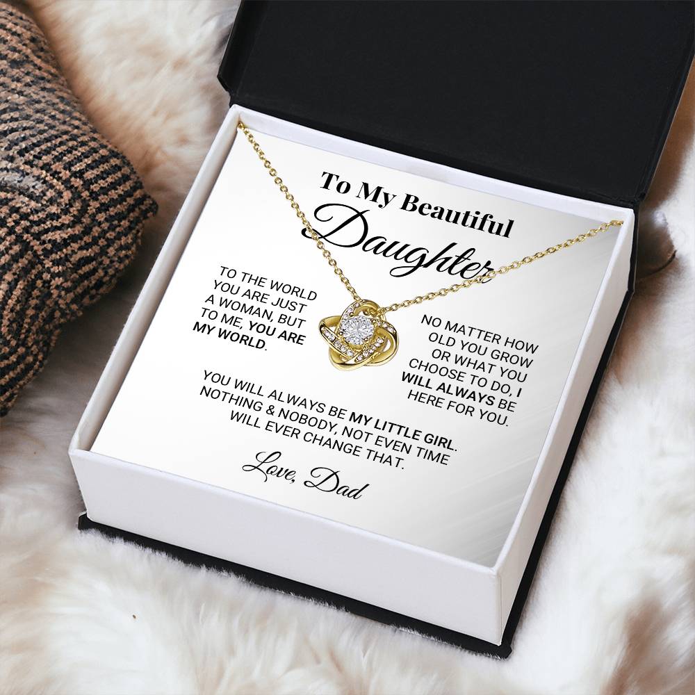 My Little Girl Daughter - Love Knot Necklace