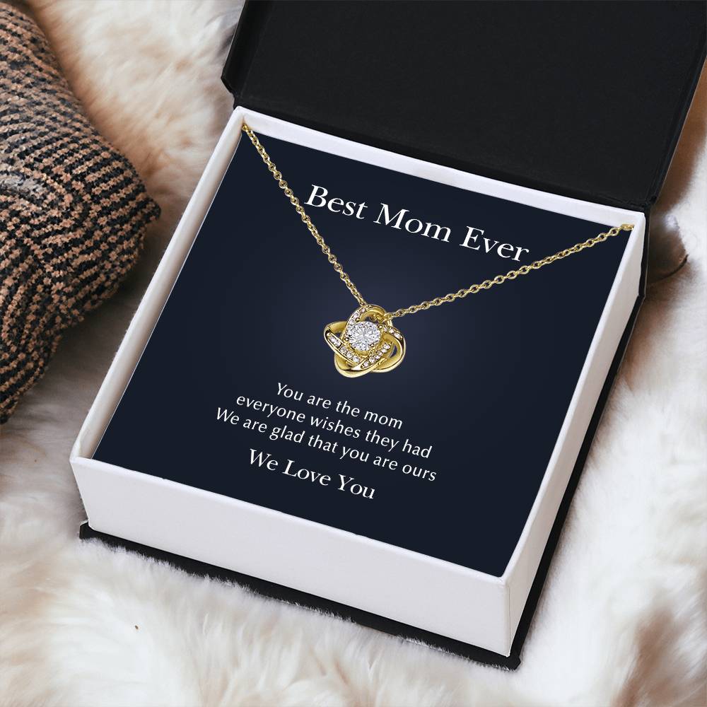 Glad That You Are Ours Love Knot Necklace