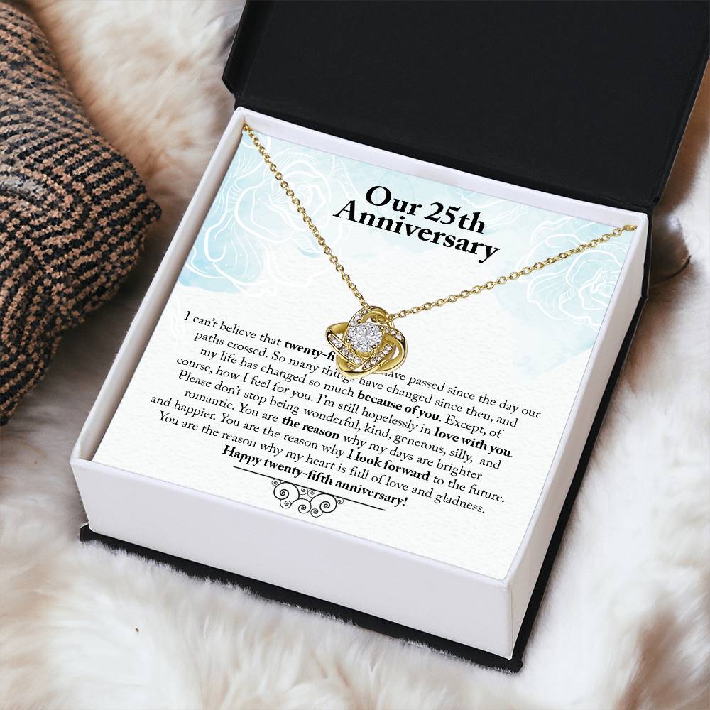 Our 25Th Anniversary You Are The R Love Knot Necklace