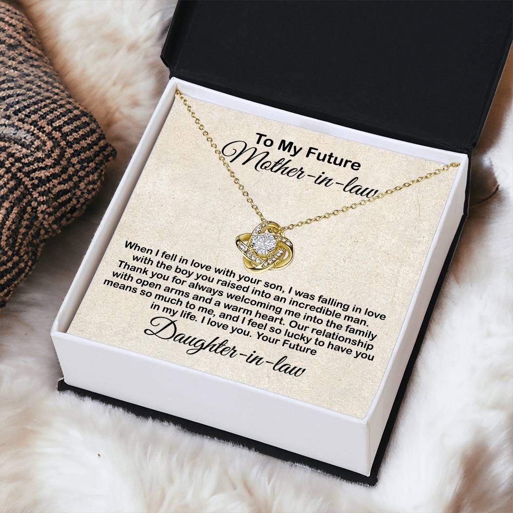Love Knot Necklace For Mother In Law- Mother's Day Gift For Mother-In-Law Gift For Mother In Law From Daughter In Law Love Knot Necklace