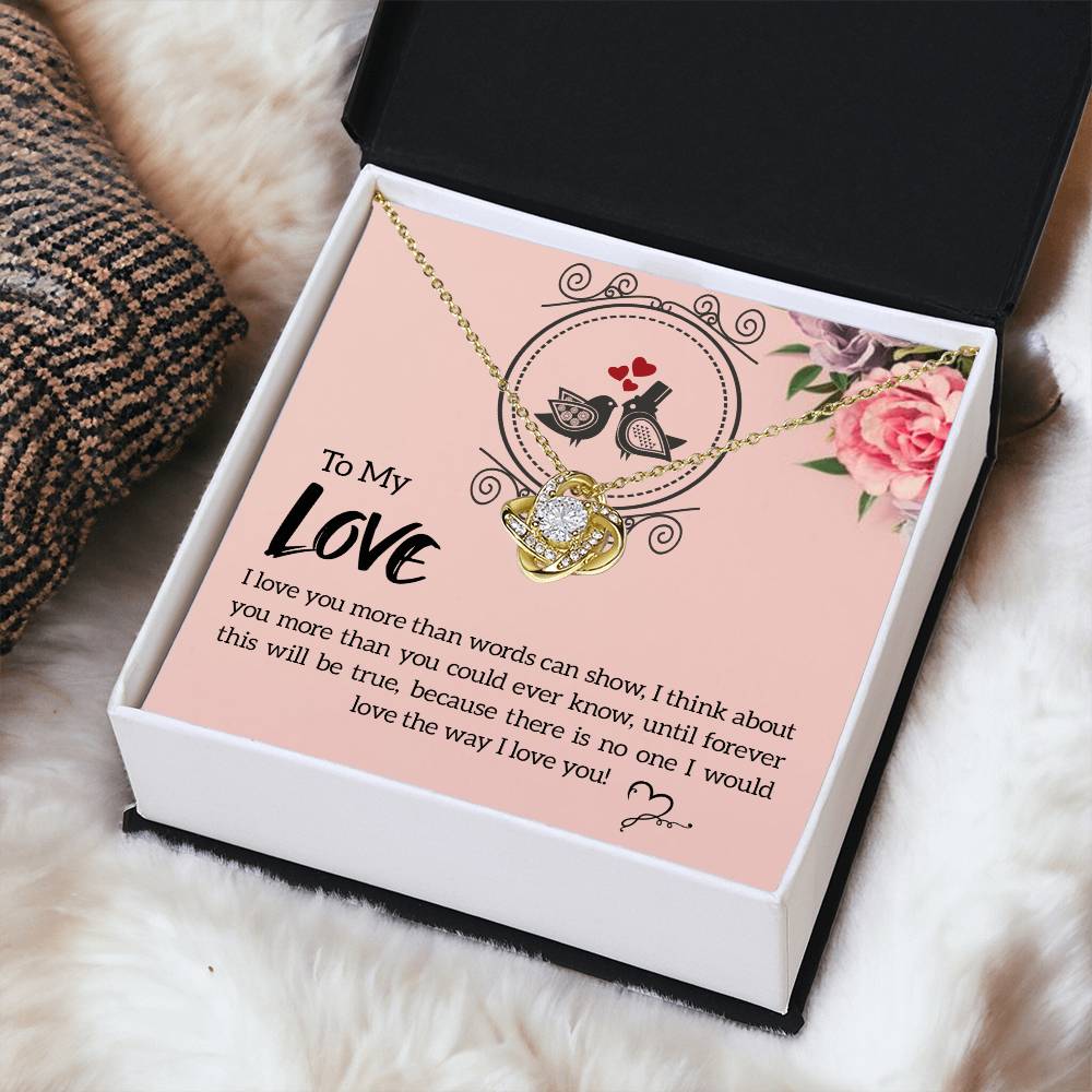 To My Girlfriend Necklace For Girlfriend Girlfriend Jewelry Girlfriend Gift Anniversary Gift For Girlfriend Love Knot Necklace