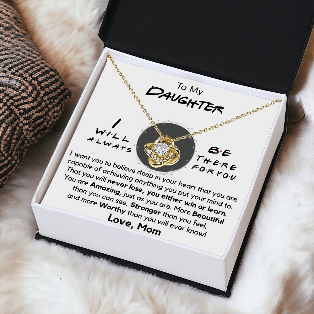To My Daughter Daughter Gift From Mom Christmas Gift Daughter Birthday Graduatio Love Knot Necklace