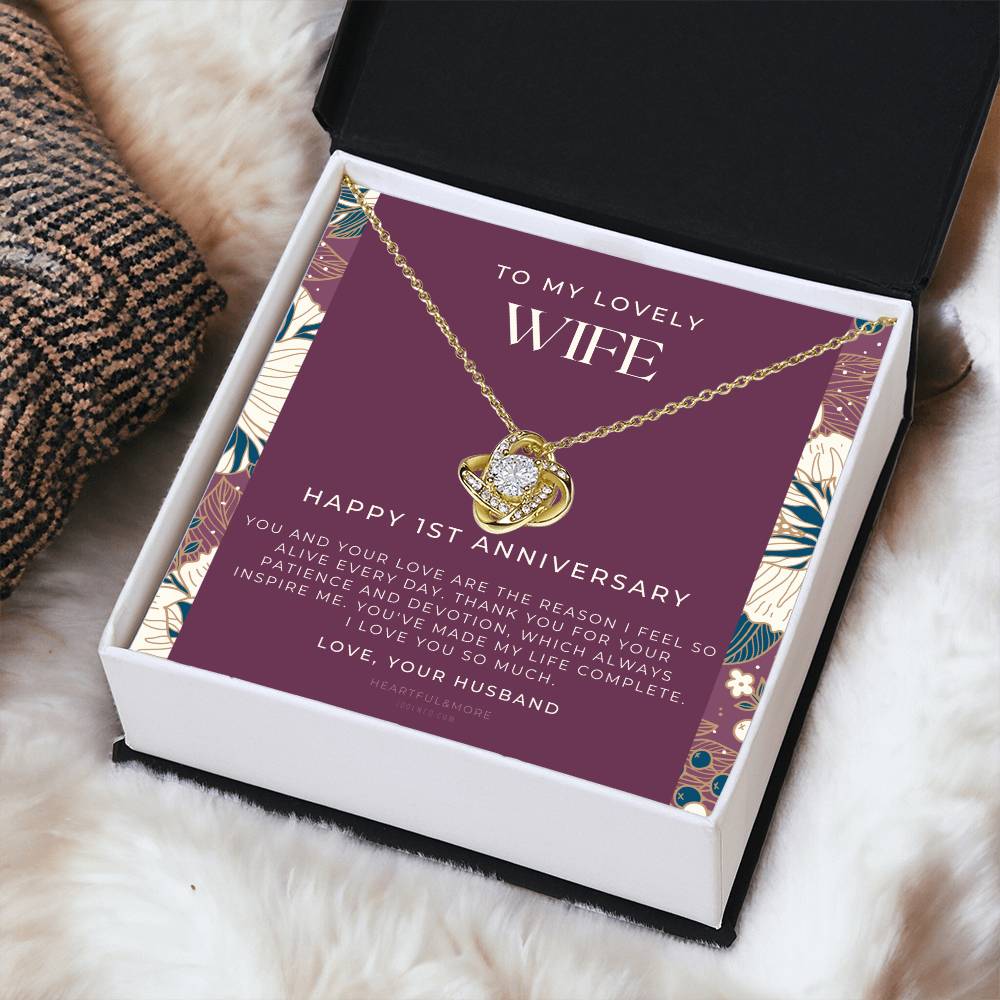 1 Year Anniversary Gift For Wife 1 Year Anniversary Gifts 1 Year Wedding Anniversary Gift Ideas 1St Wedding Anniversary Gift F(11) Love Knot Necklace