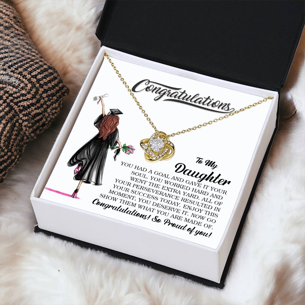 To My Daughter Graduation Gift Graduation Necklace For Her College Graduation Gift High School Senior Graduation Love Knot Necklace