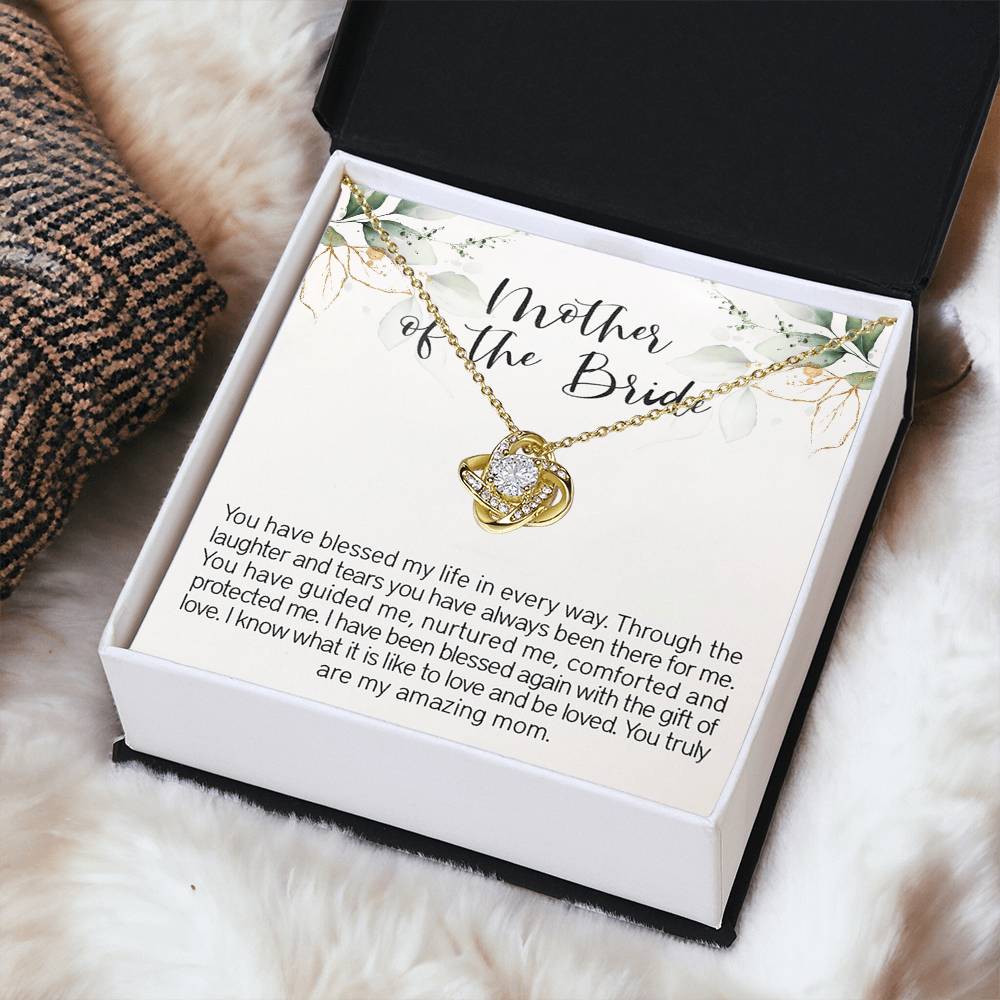 Mother Of The Bride Necklace Gift For Mom From Bride Wedding Jewelry Gift F Love Knot Necklace