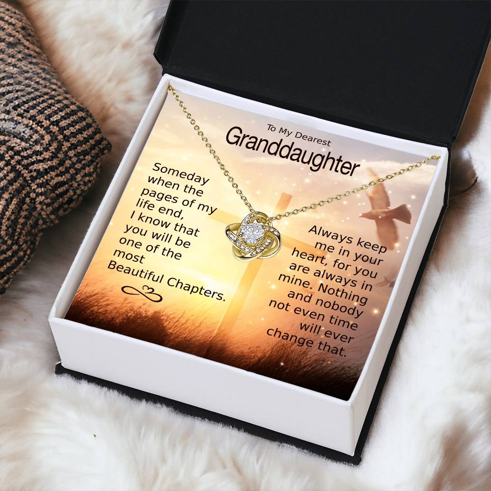 Granddaughter Most Beautiful Chapters Love Knot Necklace Love Knot Necklace