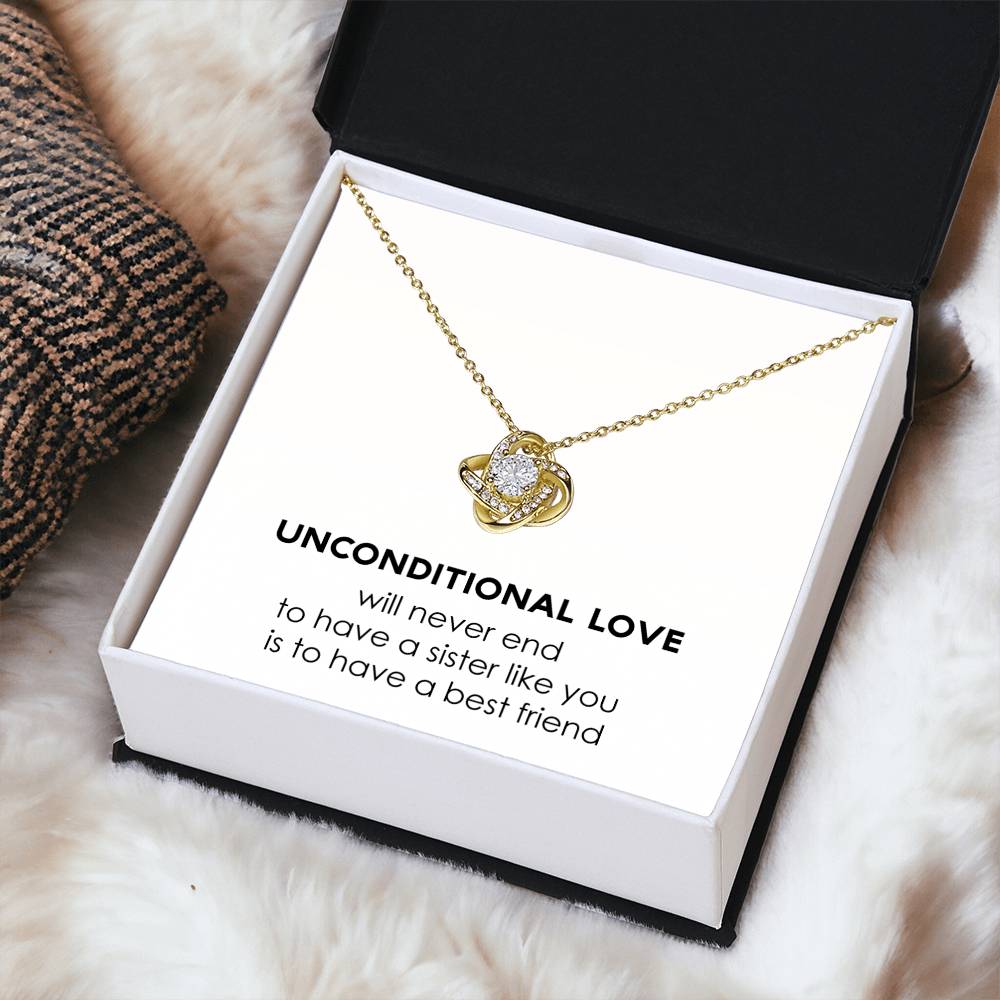Sterling Silver Unconditional Love Necklace Love Knot Necklace