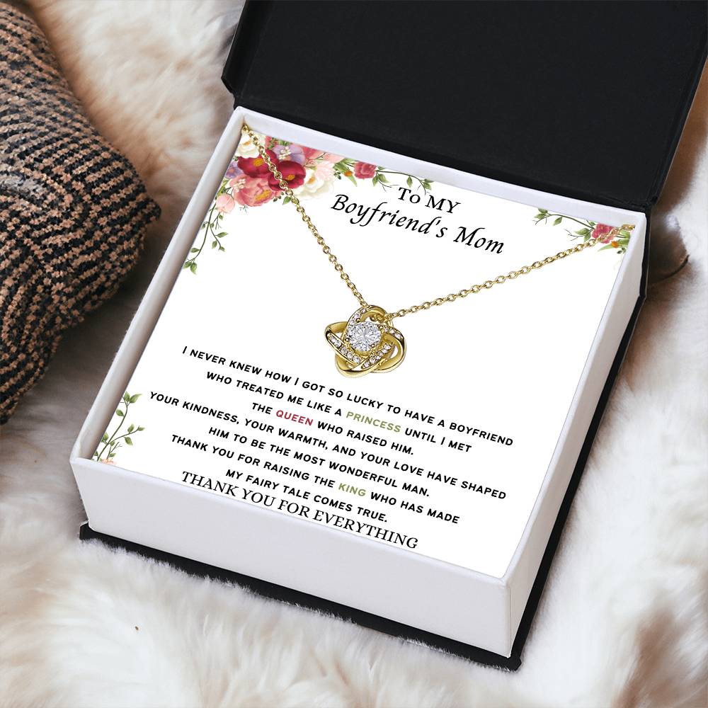 To My Boyfriend's Mom Necklace Love Knot Necklace