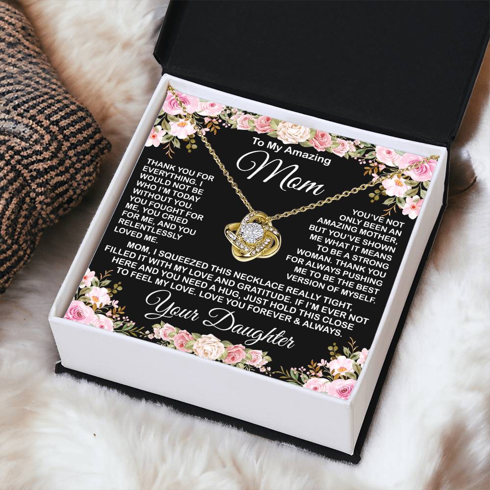 Gift For Amazing Mom Gift For Mom From Daughter Love Knot Necklace