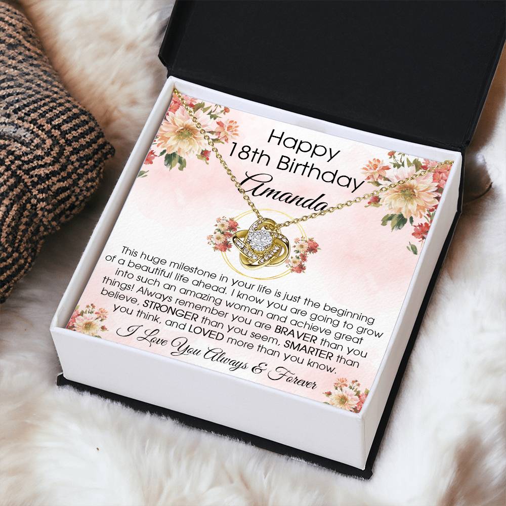 18Th Birthday Gift For Her 18Th Birthday Gift For Daughter 18 Year Old Gift 18 Birthday Gift For Daughter Niece Love Knot Necklace