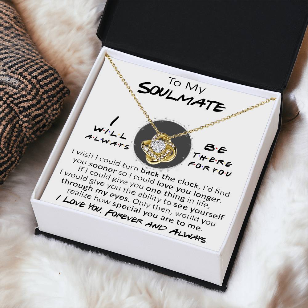 To My Soulmate Necklace Gift For Girlfriendwife Romantic Gift For Her Birthday Christmas Jewelry Romantic Love Knot Necklace