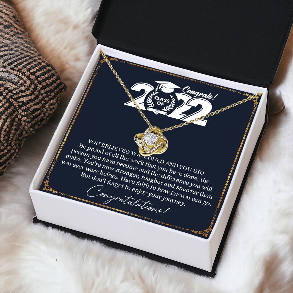 Graduation Gift Necklace Graduation Gift For Her College Graduation Gift For Her High School Senior Graduation Class Of 2022 Love Knot Necklace
