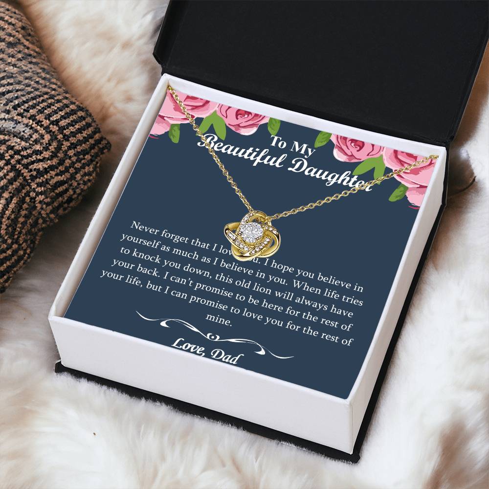 The Best Gift For Your Daughter - - Dad To Daughter Necklace Jewelry Gift Love Dad To Dau Love Knot Necklace