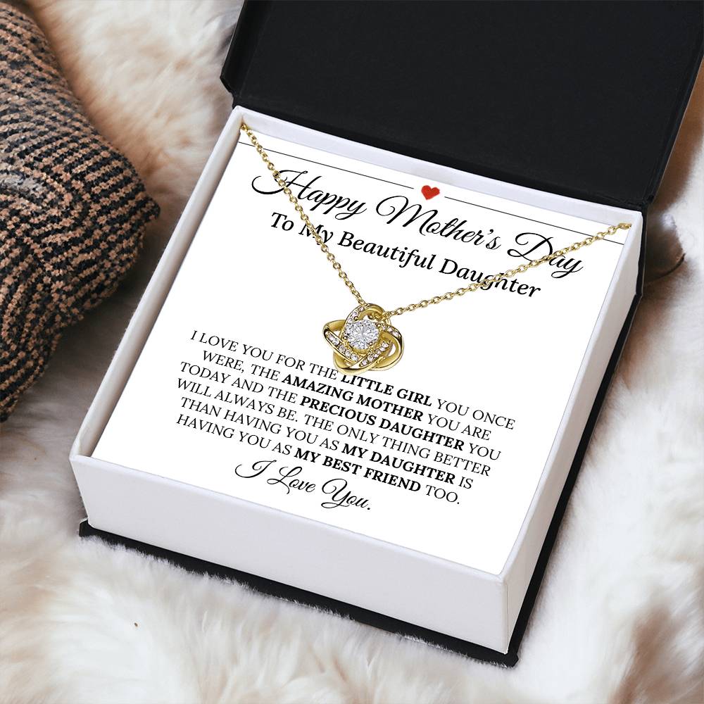 Precious Daughter Mother's Day Necklace Love Knot Necklace