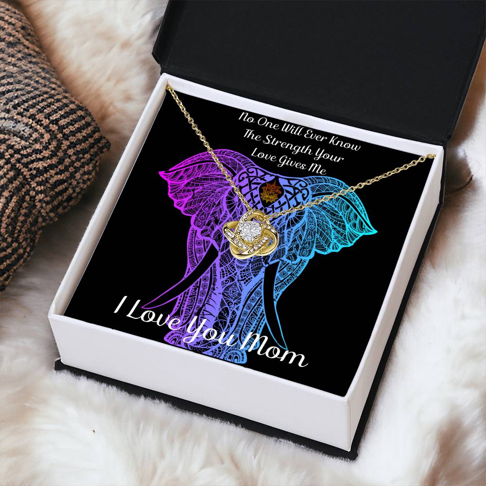 Gift To Mom - I Love You Love Knot Necklace