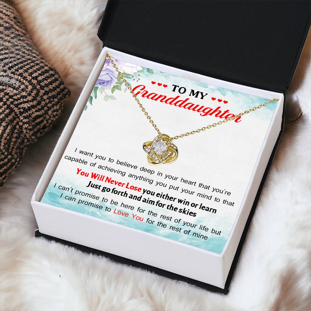 To My Granddaughter I Can Promise To Love You For The Rest Of Mine Love Knot Necklace
