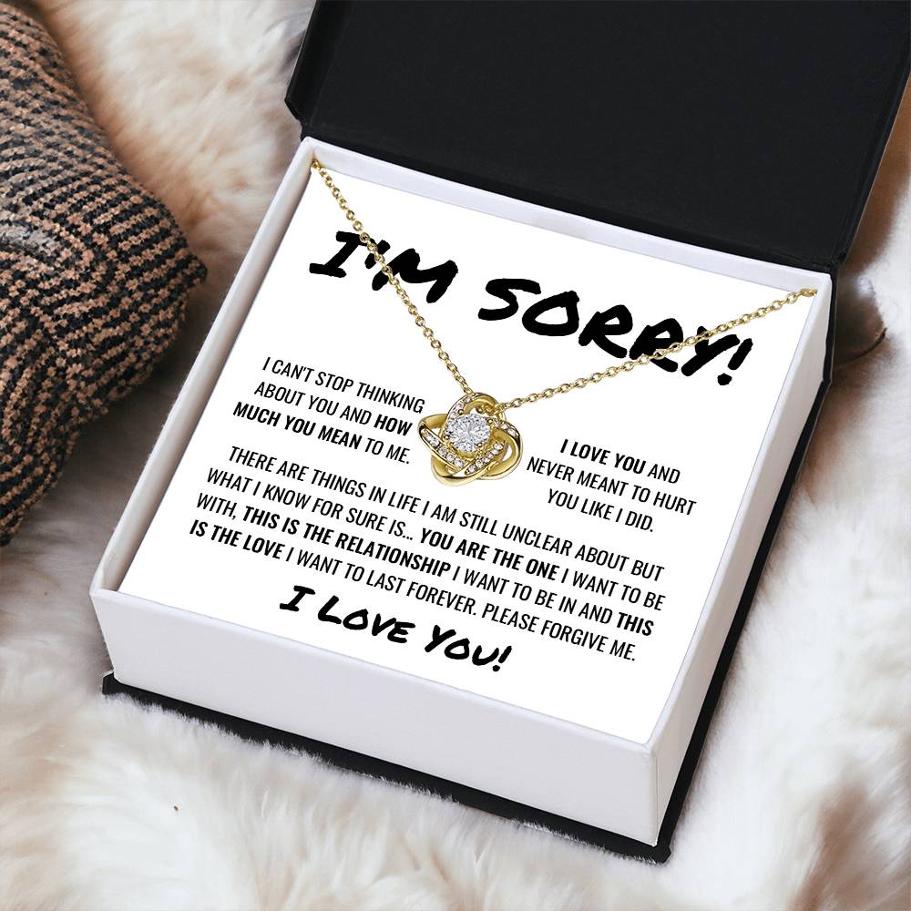 You Are The One Apology Necklace Love Knot Necklace