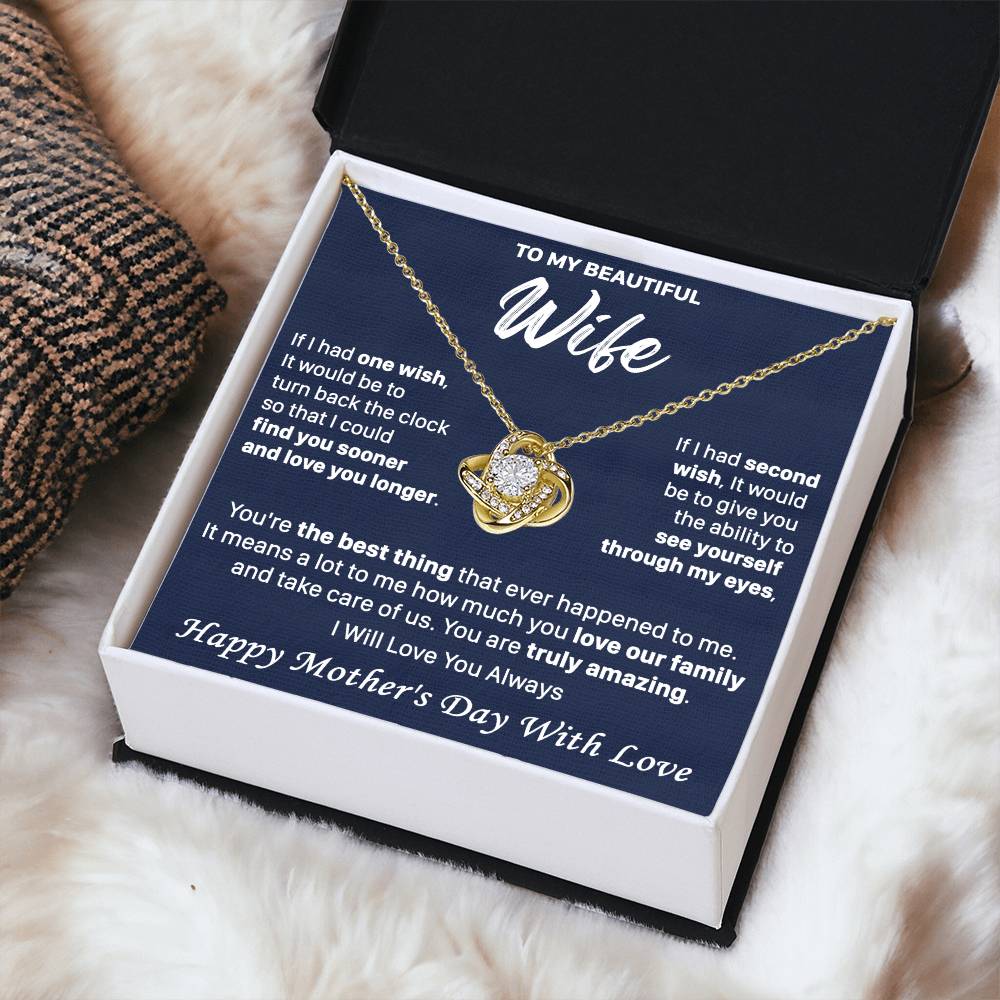 Gift For Wife 2 Wish Amazing Happy Love Knot Necklace Love Knot Necklace