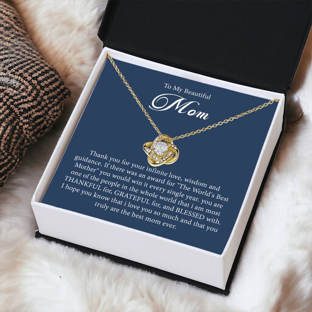 To My Beautiful Mom - Necklace - Love Knot Love Knot Necklace