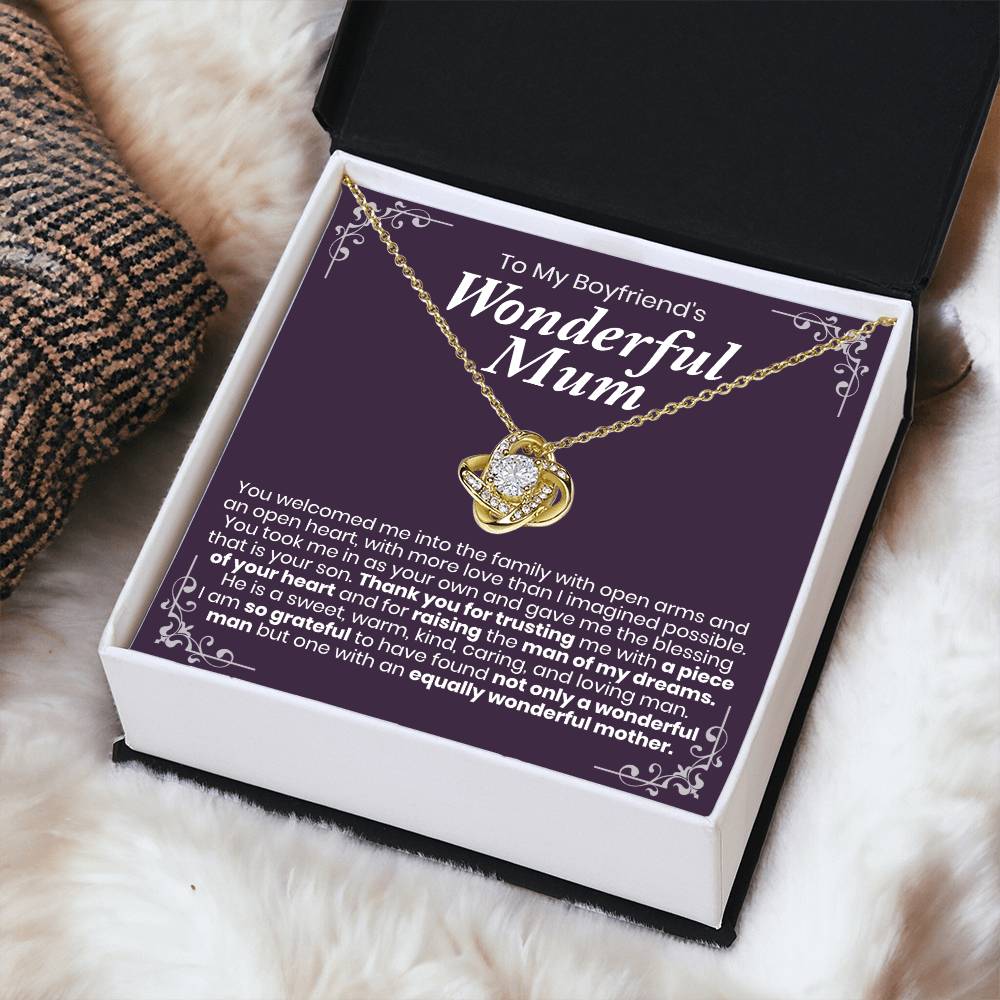 To My Boyfriend's Wonderful Mum - The Love Knot Necklace 1 Love Knot Necklace