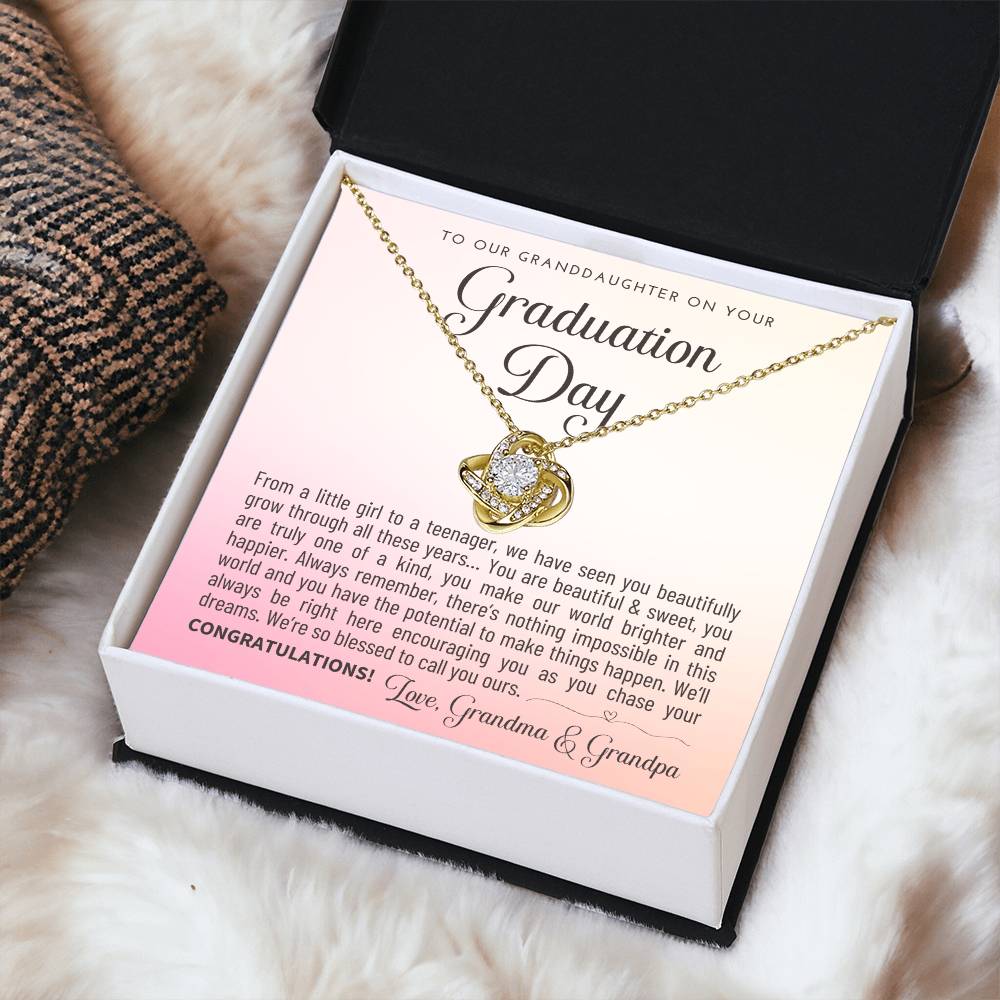Granddaughter Graduation Gift From Grandma & Grandpa Gift For Granddaughter Graduation Granddaughter Graduation Love Knot Necklace