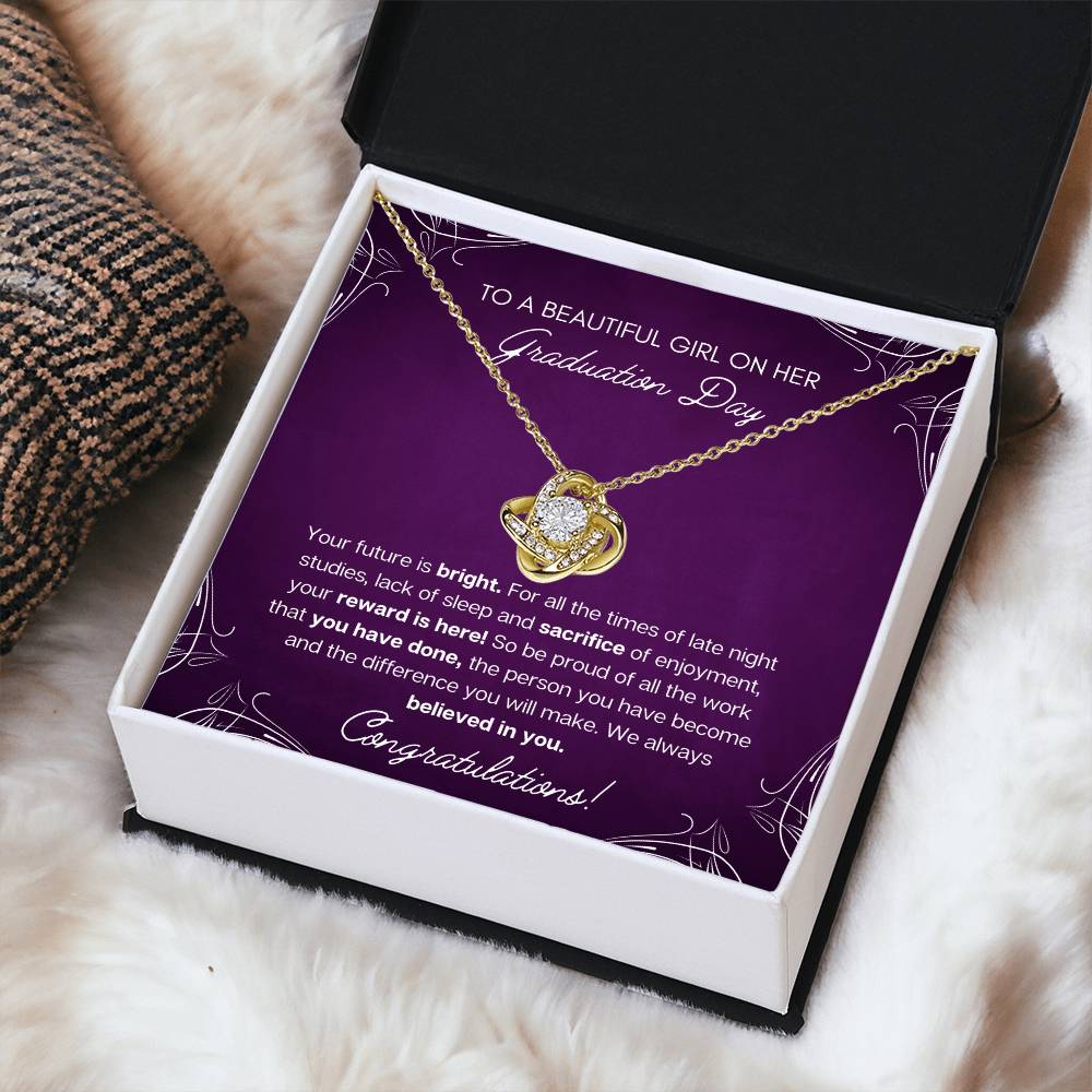 Graduation Gift - Bright Future Love Knot Necklace