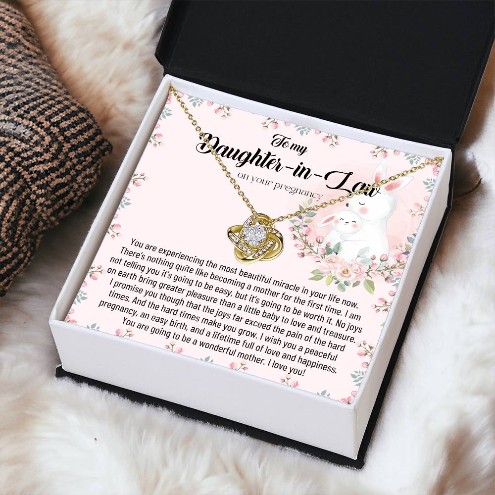 Pregnancy Gift For Daughter-In-Law Mom To Be Gift Expecting Mom Gift Pregnant Daughter In Law Gift From Mother-In-Law Postpartum Gift Love Knot Necklace
