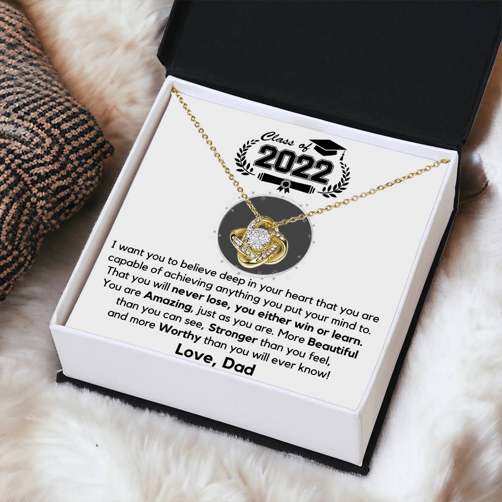 Just Released Class Of 2022 Graduation Gift From Dad Love Knot Necklace