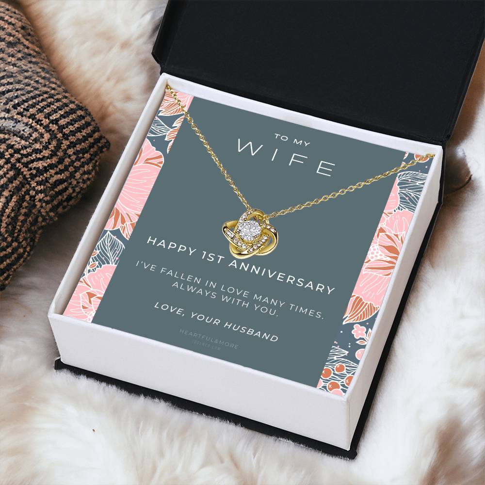 1 Year Anniversary Gift For Wife 1 Year Anniversary Gifts 1 Year Wedding Anniversary Gift Ideas 1St Wedding Anniversary Gift F(6) Love Knot Necklace