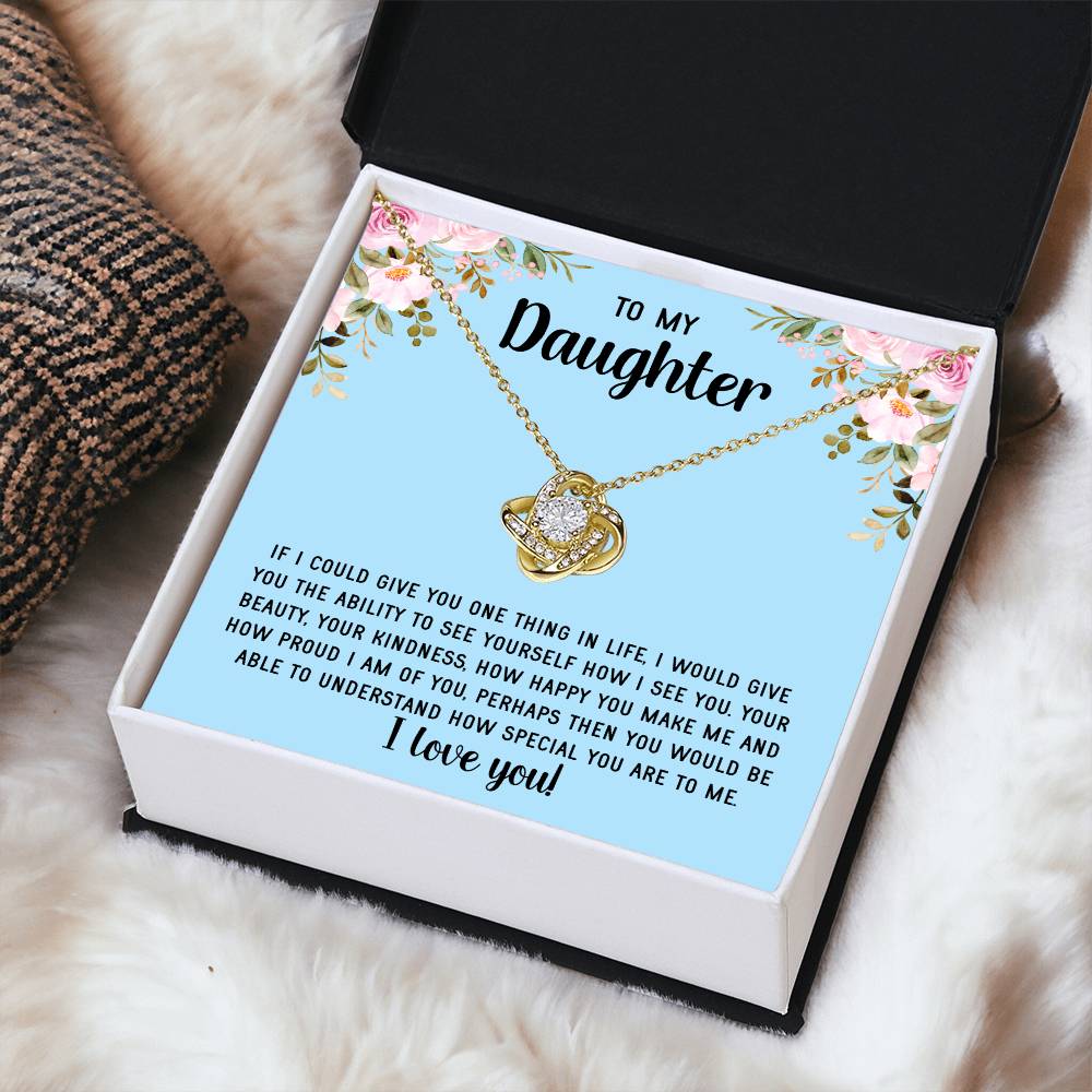 To My Daughter Necklace Gift From Mom Mothers Day Gift For Daughter From Mother Sentimental Jewelry Gifts For Daughter From Mom 7 Love Knot Necklace