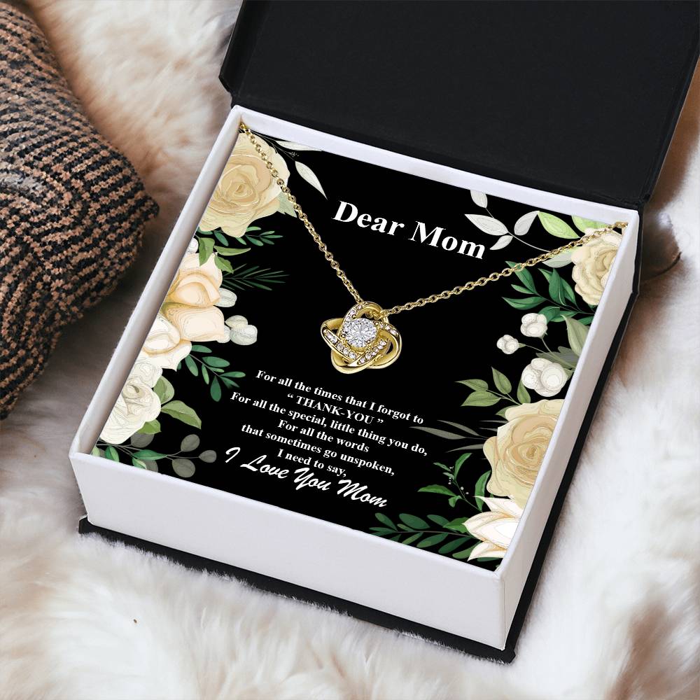 Love You Mom-Love Knot Necklace Love Knot Necklace