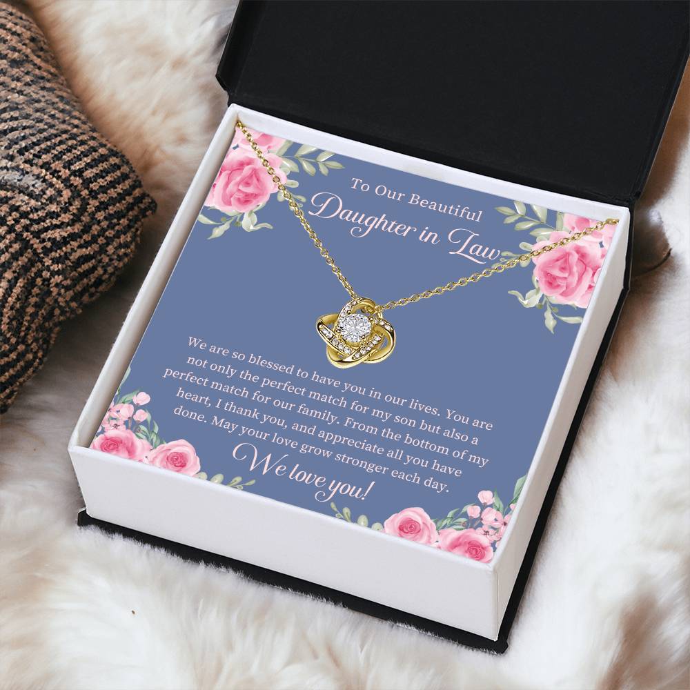 Daughter In Law Gift Beautiful Daughter In Law Necklace Gift Daughter In Law Birthday Gift Gift From Mom In Law To Daughter In Law Love Knot Necklace