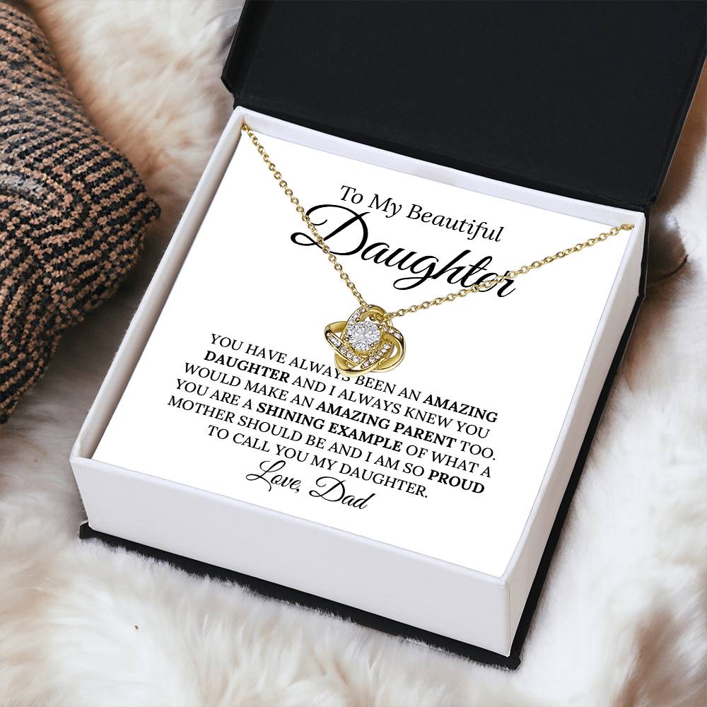 Heartfelt Mother's Day Gift For Daughter v4 Love Knot Necklace
