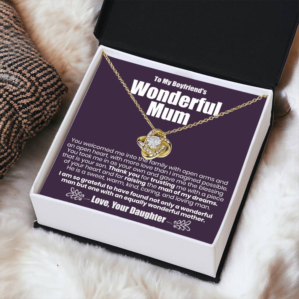 To My Boyfriend's Wonderful Mum - The Love Knot Necklace Love Knot Necklace