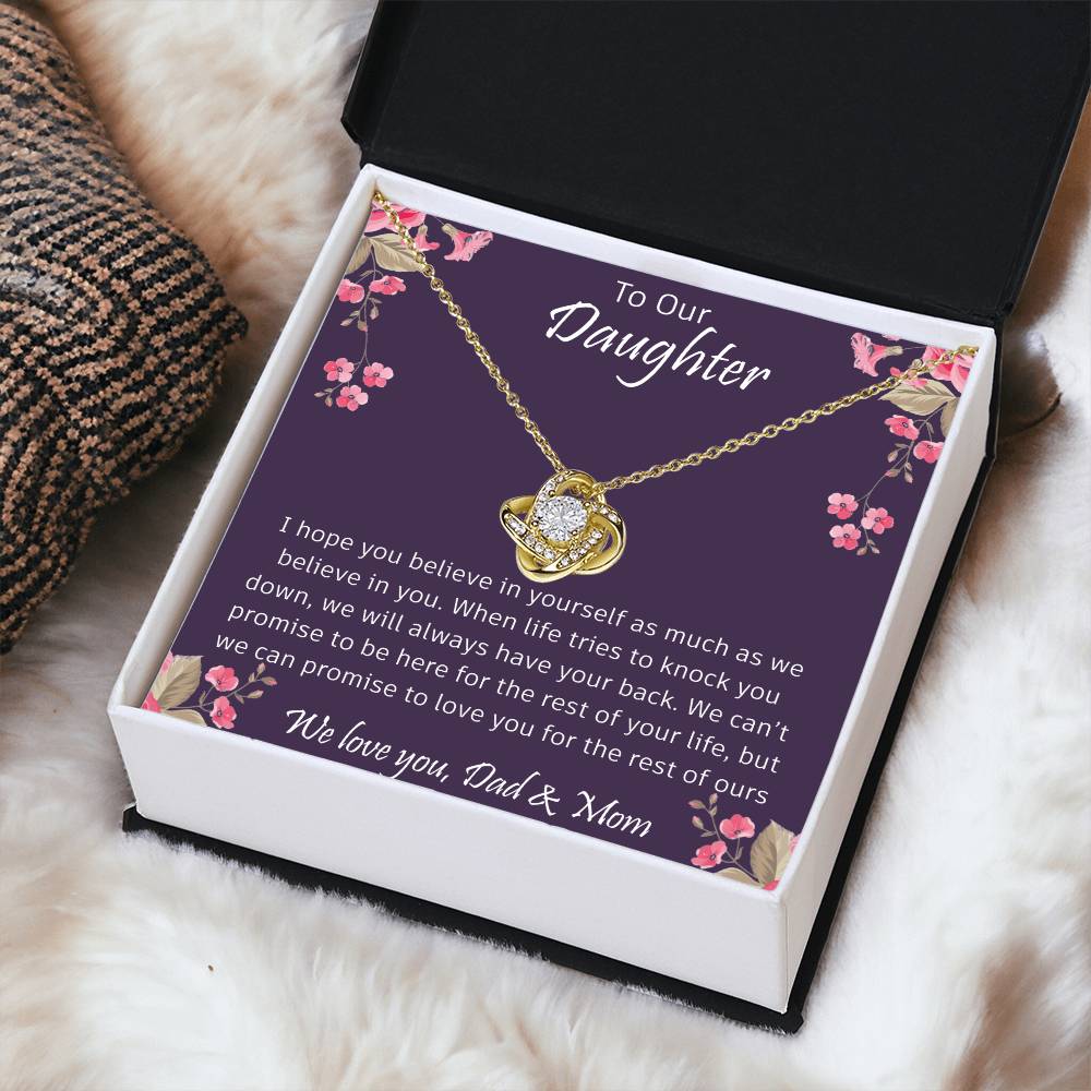 The Best Gift For Your Daughter To My Daughter With Love And Kiss Dragonfly Necklace Birthday Gift Daughter Graduation Gift Grown Up Dau Love Knot Necklace